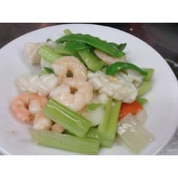 21A Snow Peas and Celery w/ Seafood